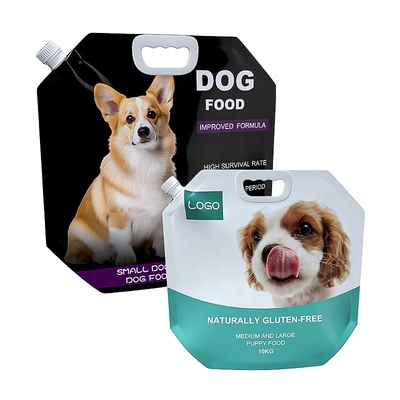 Honden- en kattenvoedselverpakkingscontainers met handvaten, kleurengedrukte spoutzakverpakkingen